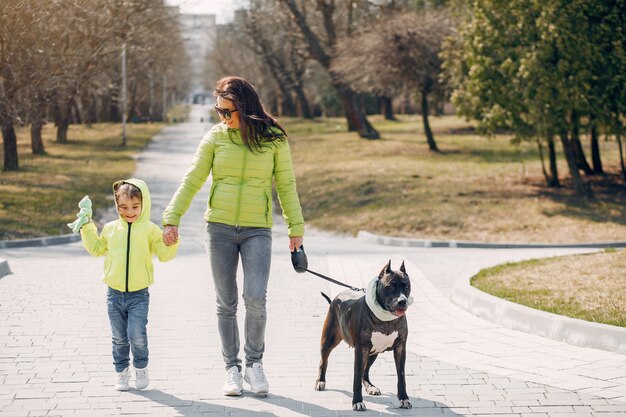 Cute family in the park