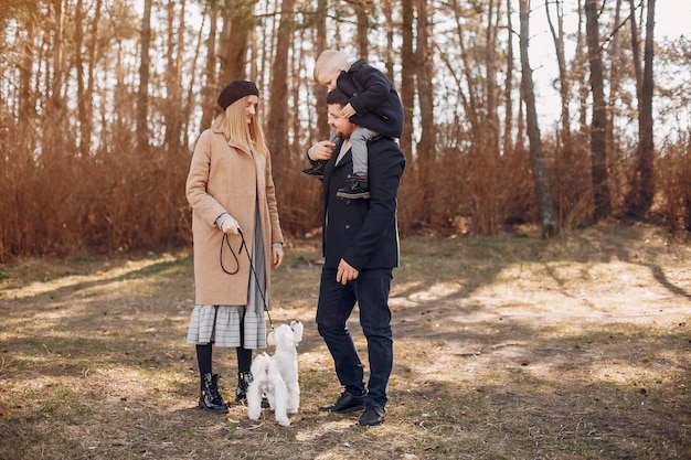 Cute family playing in a park