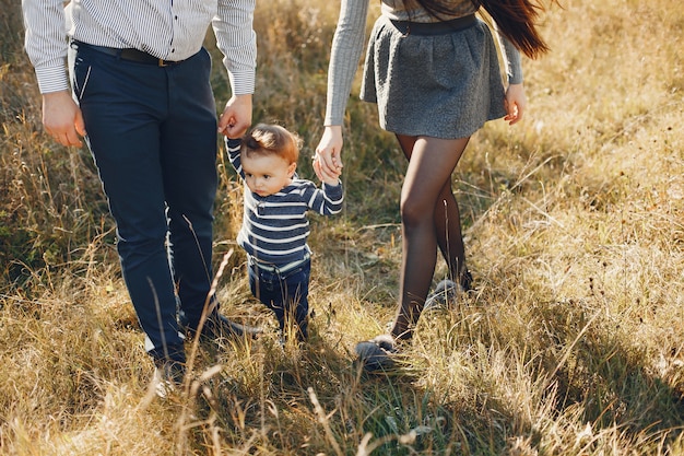 Famiglia sveglia che gioca in un parco estivo