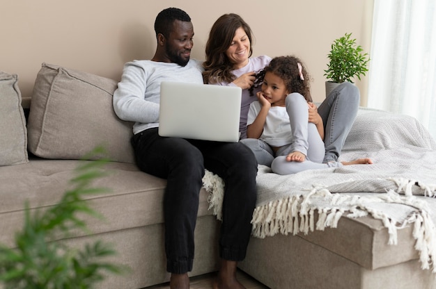 Free photo cute family spending quality time together