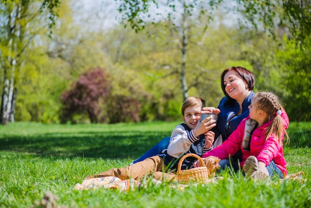 Cute family spending time together