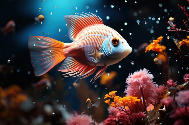 Free photo cute fish  underwater