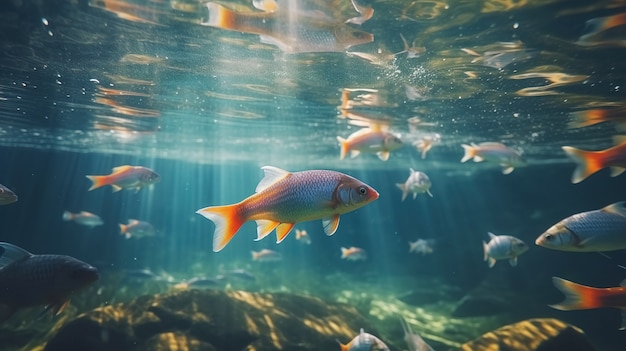 Бесплатное фото Симпатичная рыба под водой