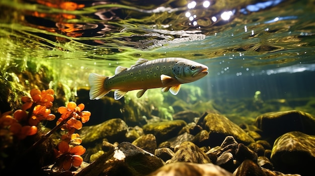 Free photo cute fish  underwater