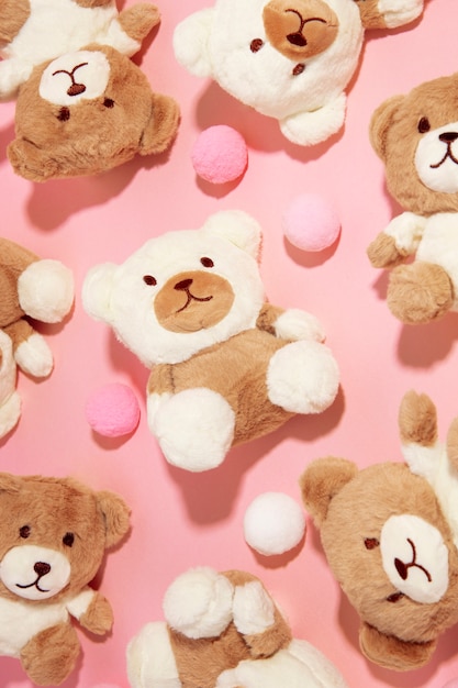 Free photo cute and fluffy bear toys