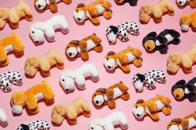 Free photo cute and fluffy dog toys