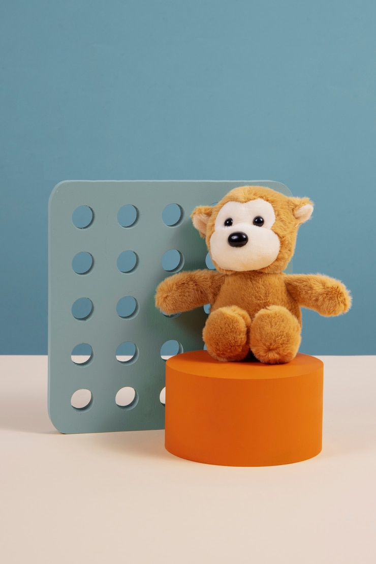 Free Photo cute and fluffy monkey toys