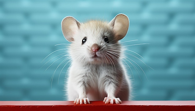Free photo cute fluffy rat sitting looking shyly at camera playful and curious generated by artificial intelligence