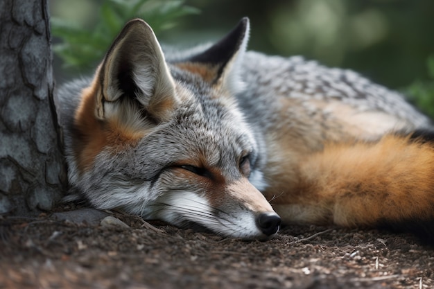 Cute fox in nature