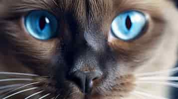 Free photo cute furry cat close up