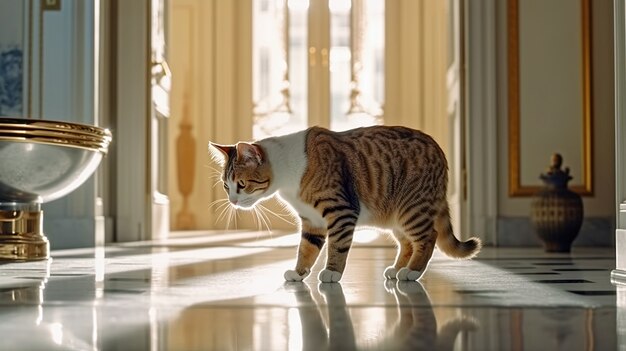 Cute furry cat indoors