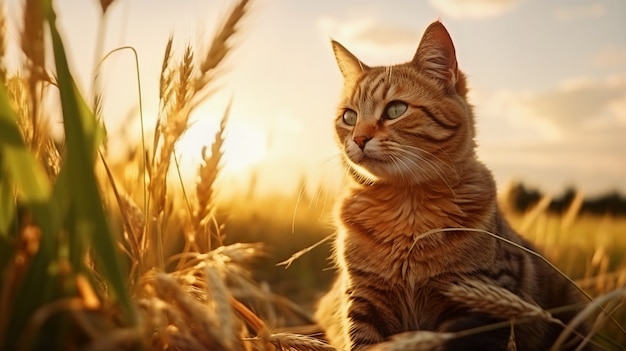 Cute furry cat outdoors