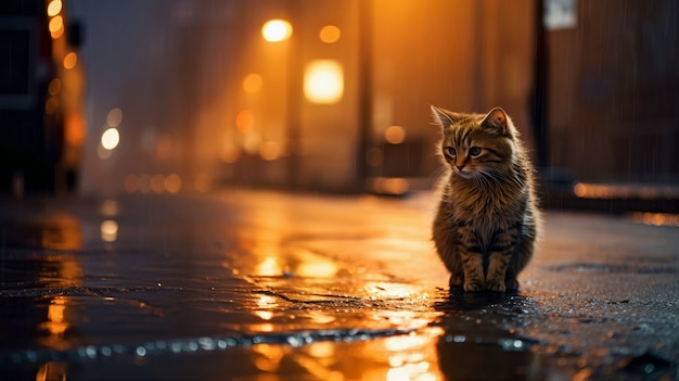 Free photo cute furry cat outdoors