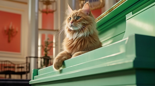 Cute furry cat relaxing indoors