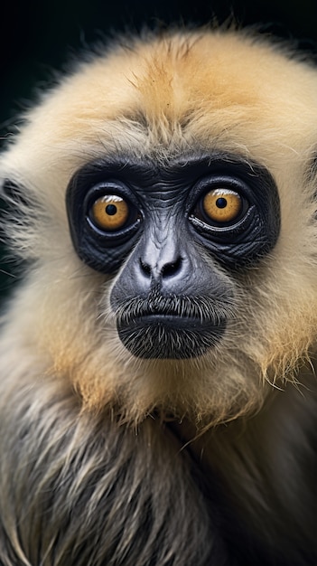 Free photo cute gibbon in nature