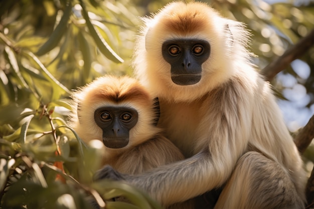 Free photo cute gibbon in nature