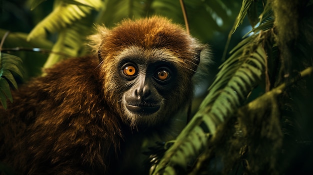 Foto gratuita un gibbone carino in natura