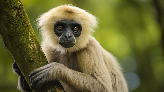 Free photo cute gibbon in nature