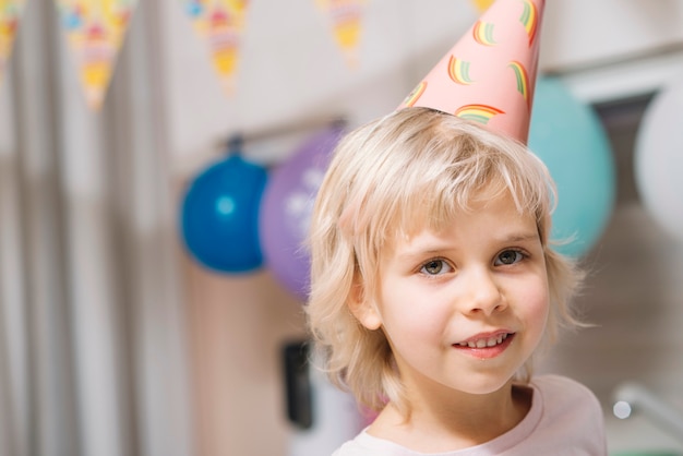 Cute girl on birthday party