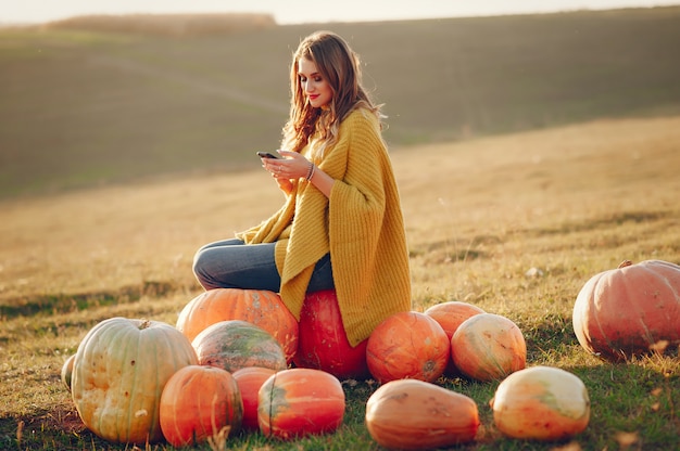 Cute girl have a rest in a autumn park