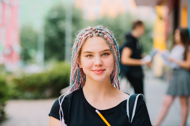 Cute girl with pencil