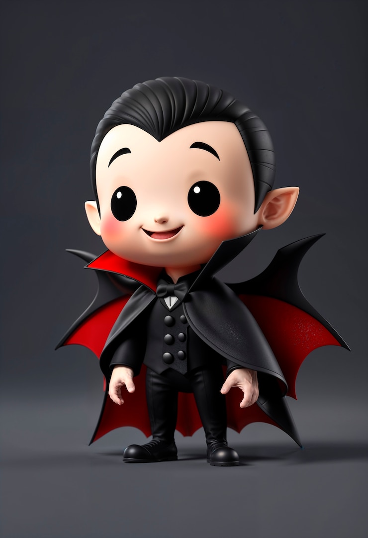 Free Photo cute halloween 3d vampire