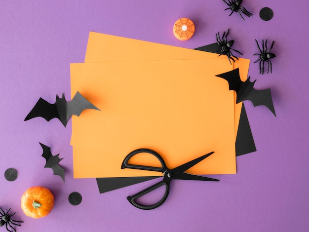Cute halloween concept with copy space