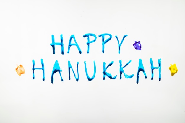 Free photo cute happy hanukkah writing