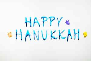 Free photo cute happy hanukkah writing