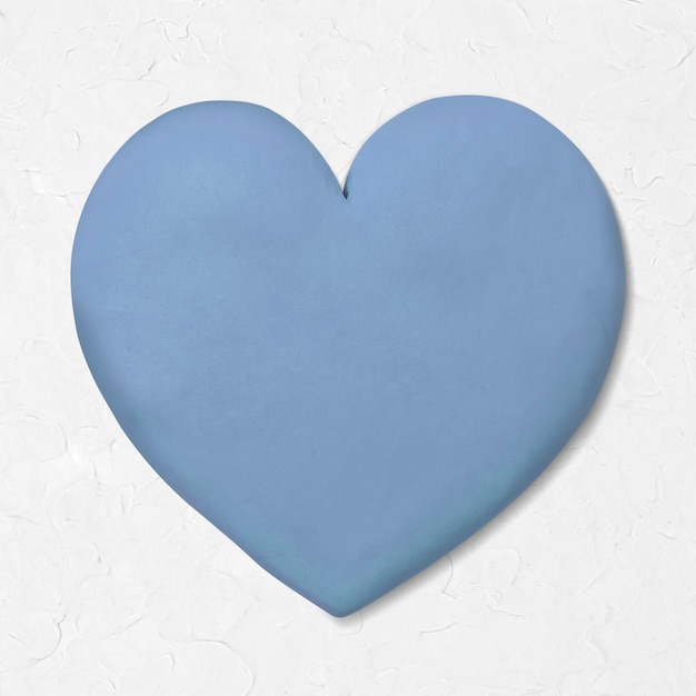 Simpatico cuore in argilla secca grafica blu per bambini