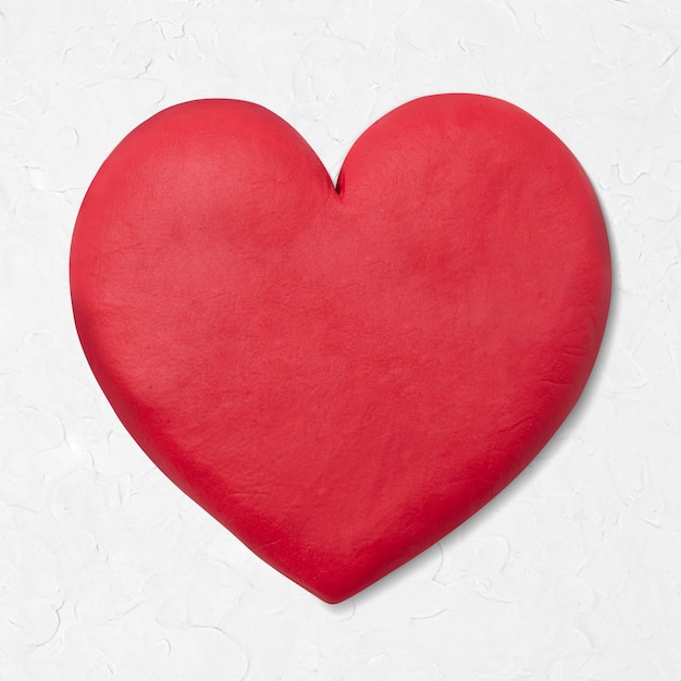 Free photo cute heart dry clay red graphic for kids