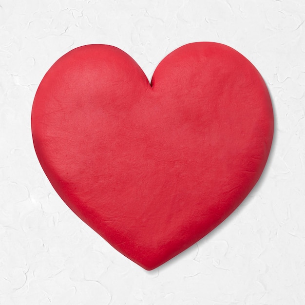 Cute heart dry clay red graphic for kids