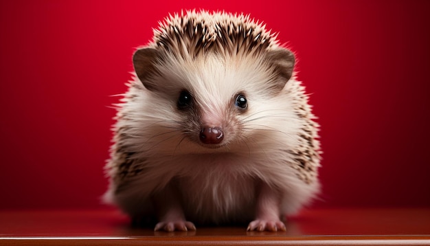 Free photo cute hedgehog puppy looking fluffy small and alert generated by artificial intelligence