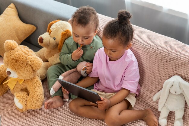 Cute kids with stuffed animals
