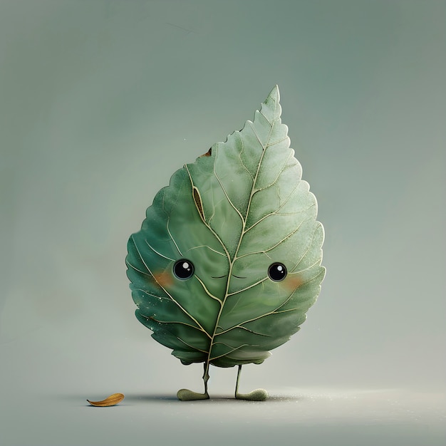 Cute leaf cartoon illustration