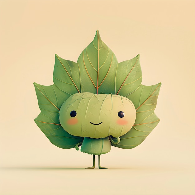 Cute leaf cartoon illustration