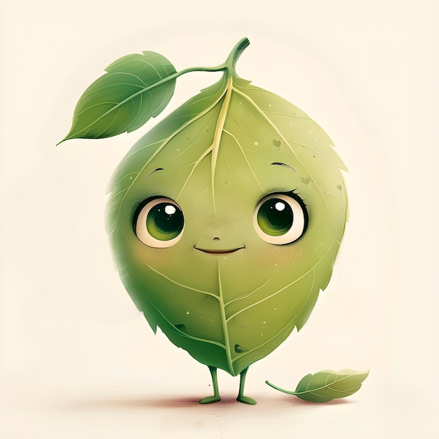 Cute leaf cartoon illustration