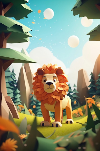 Cute lion in nature