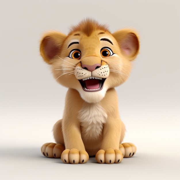 Free photo cute  lion in studio