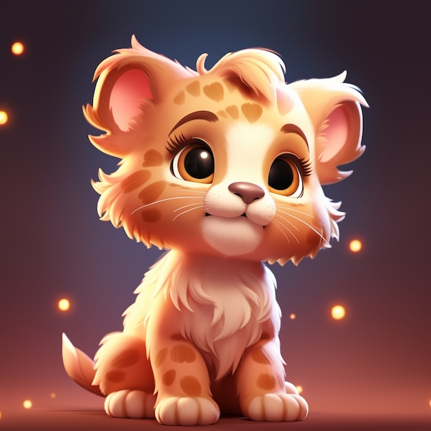Cute  lion in studio