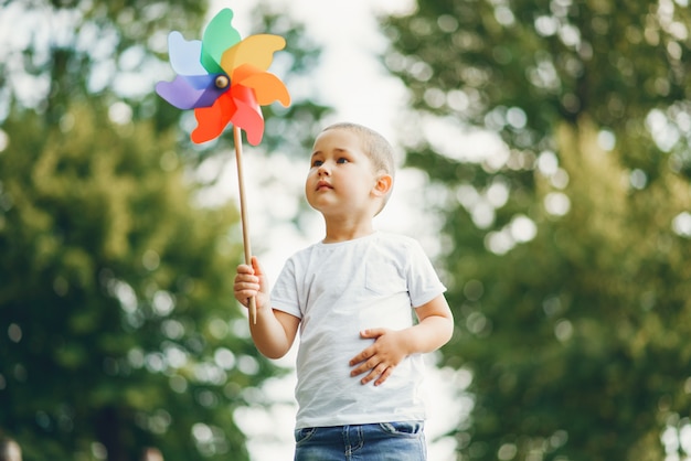 Cute little boy having fun on a playground