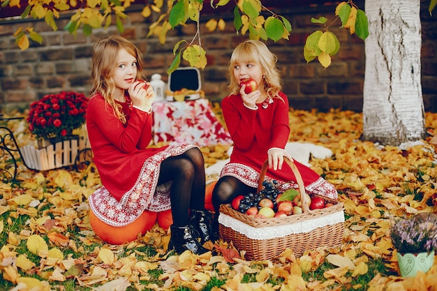 Cute little girl in a autumn park