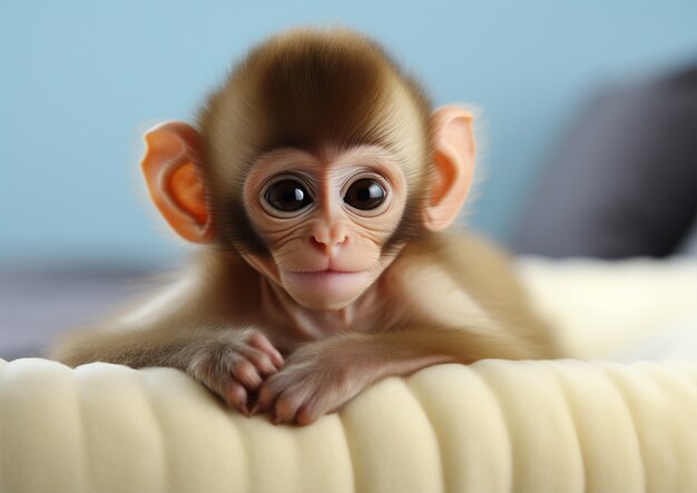 Cute little monkey in studio