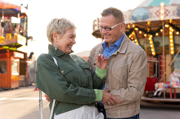 Cute middle age couple having a date