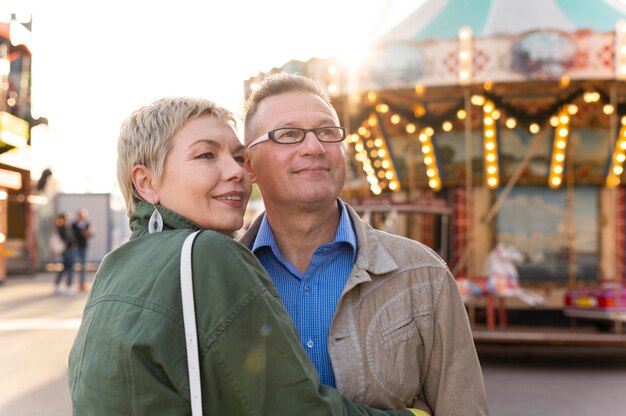 Cute middle age couple having a date