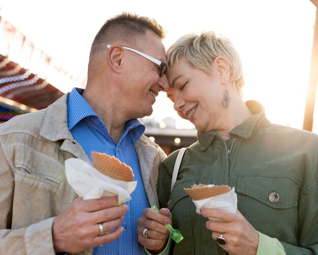 Cute middle age couple having a nice date