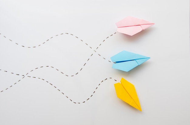 Cute minimalist  paper planes top view