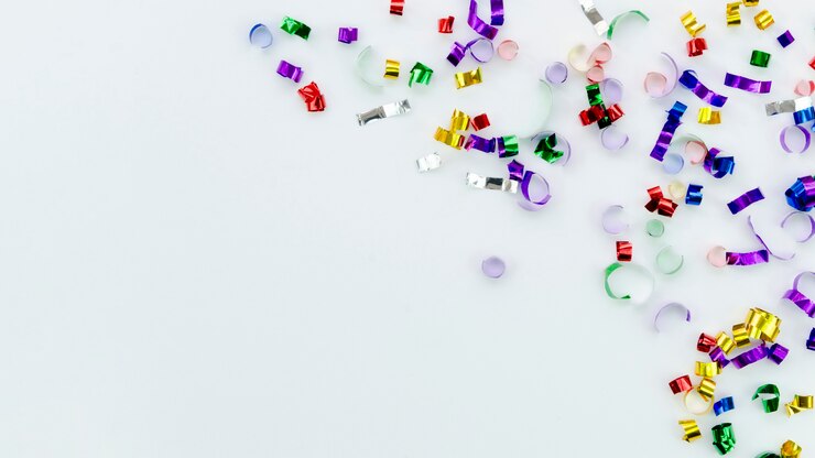 Free Photo cute new year colourful accessories on white background