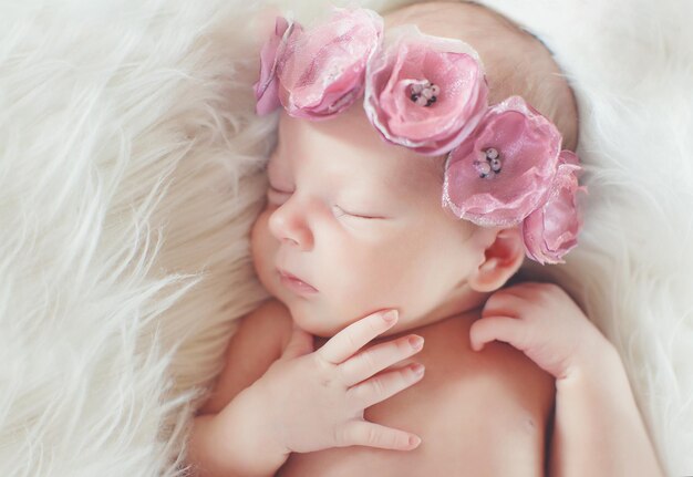 cute newborn closeup