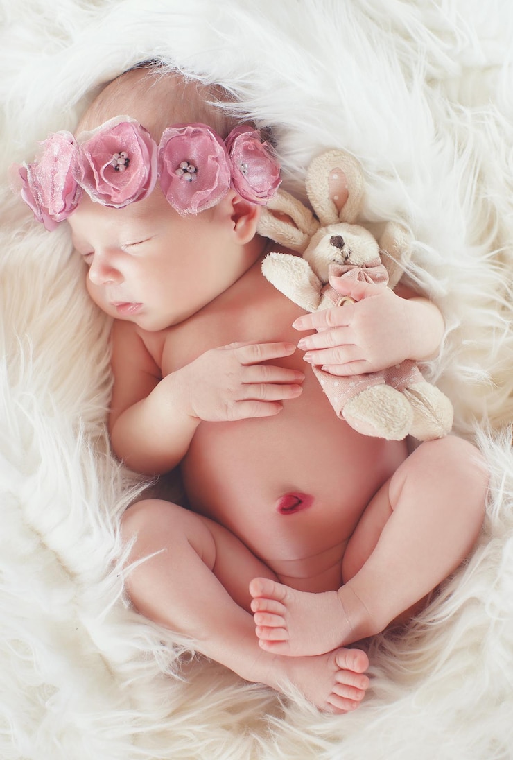 Free Photo cute newborn closeup